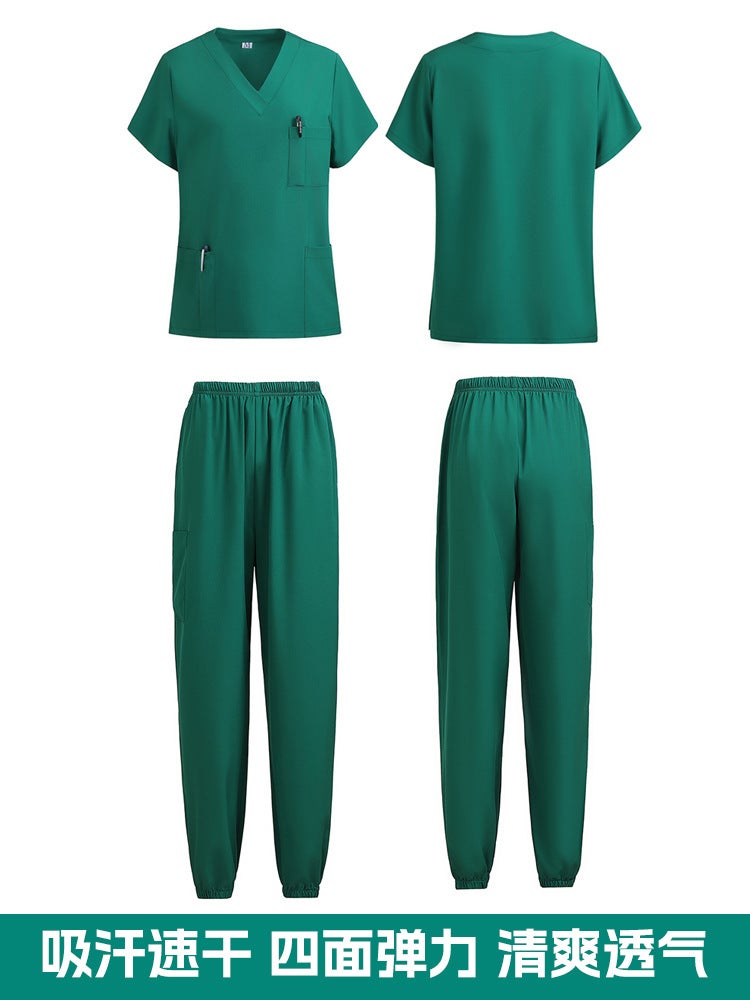 Hand-Washing Clothes Elastic Quick-Drying Nurse Scrub Work Clothes Men'S And Women'S Surgical Isolation Gown Set - Image 4